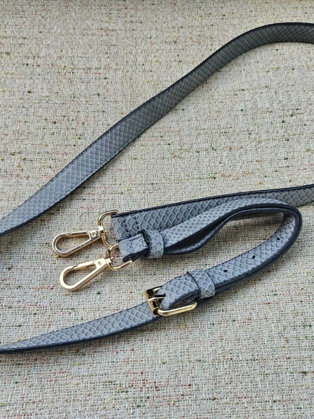 Replacement Strap for Bag Purse Gray Faux Leather Animal Pattern Adjustable - Picture 1 of 10